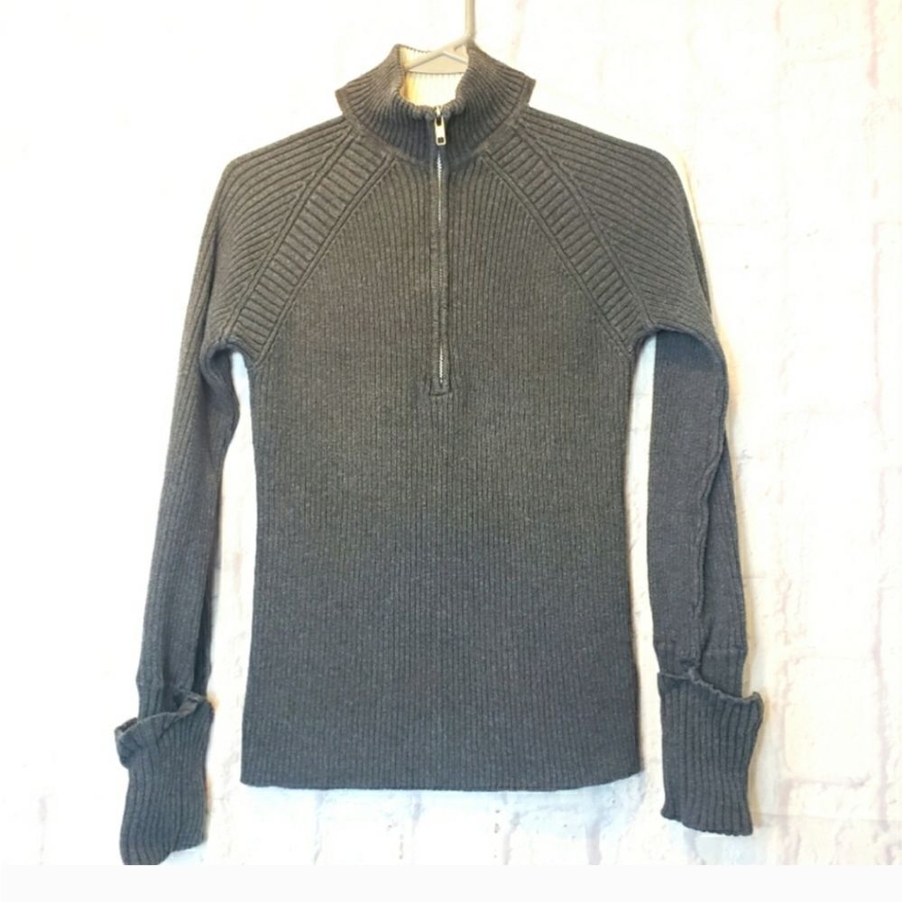 CALVIN KLEIN JEANS Ribbed Quarter-zip Sweater Medium